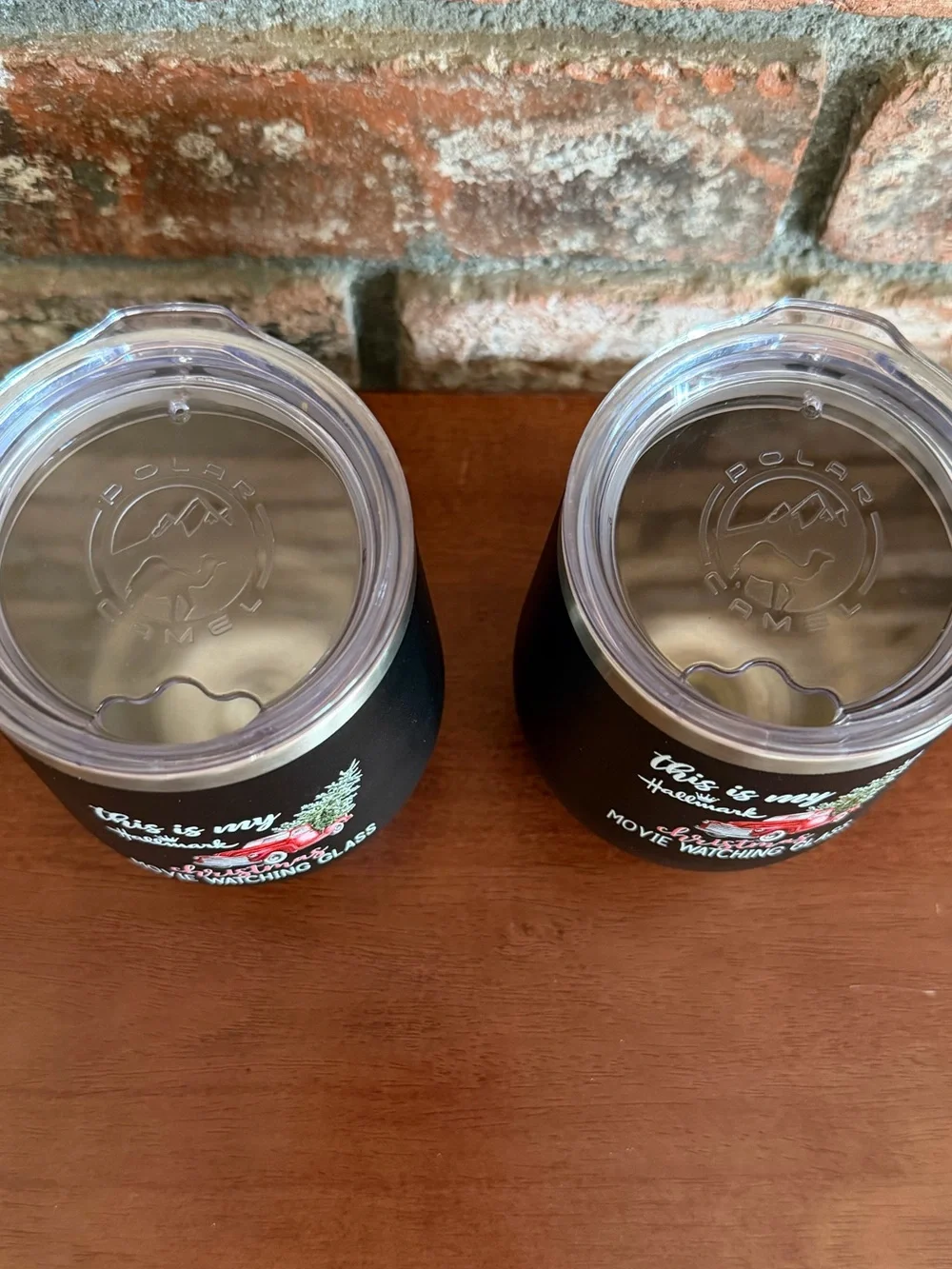 Set of 2 - Hallmark Black 'Christmas Movie Watching' Insulated Wine Tumbler